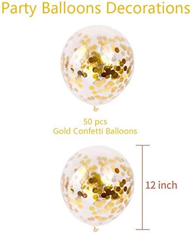 50pcs Gold Confetti Latex Balloons for Parties