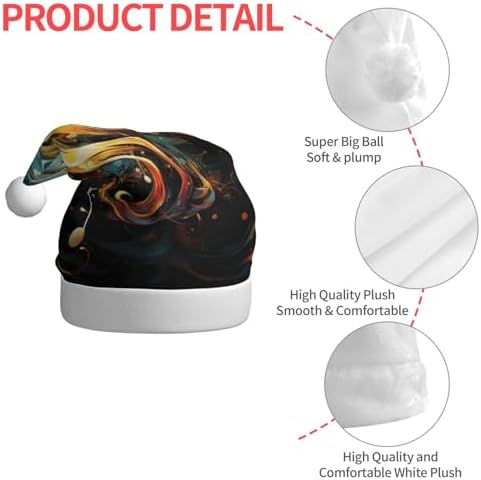 Music Symbol Christmas Santa Hat Plush Funny Adult Party Hat