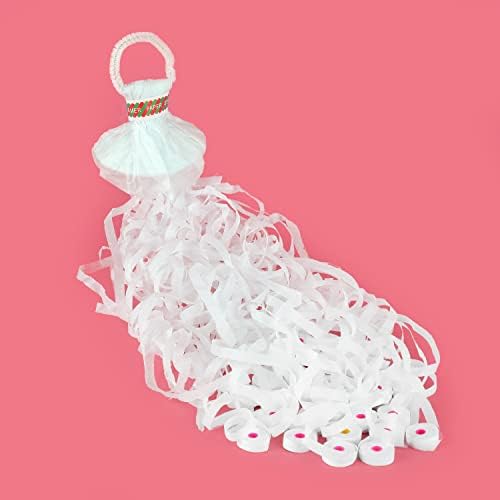 BATTIFE 40 Pack White Streamers Poppers for Celebrations
