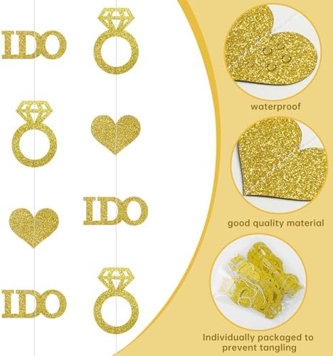 Gold Wedding Engagement Party Decorations Banner Streamers