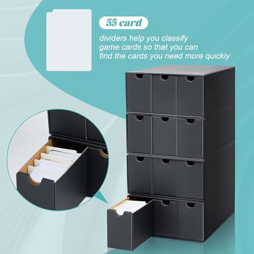 Cholemy 15000 Trading Cards Storage Box with 70 Dividers and Labels