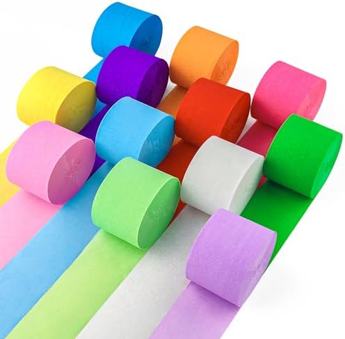 Oun Nana Crepe Paper Streamers 12 Rolls Pastel Rainbow