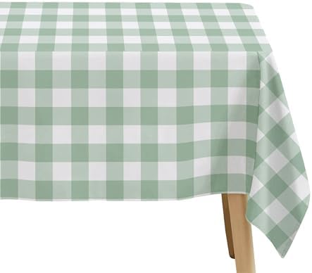 Sage Green Gingham Tablecloth 3 Pack for Birthday and Baby Shower