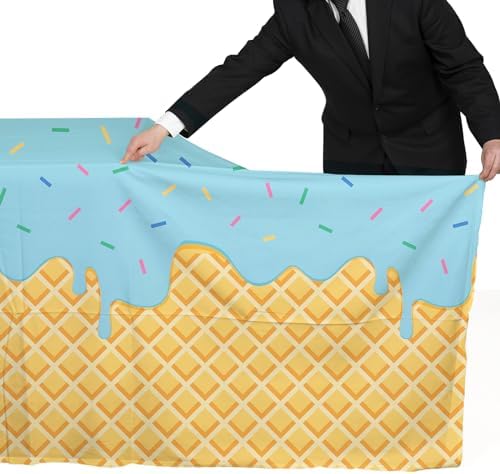 Gatherfun Ice Cream Tablecloth 2-Pack for Birthday Parties