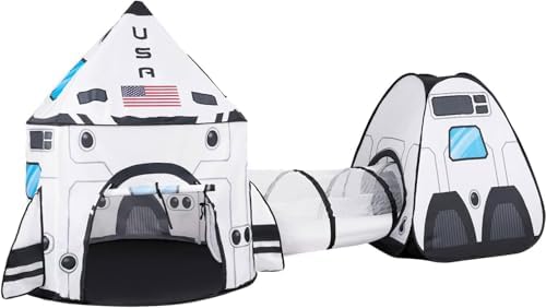 JOYIN White Space Rocket Ship Play Tent Set