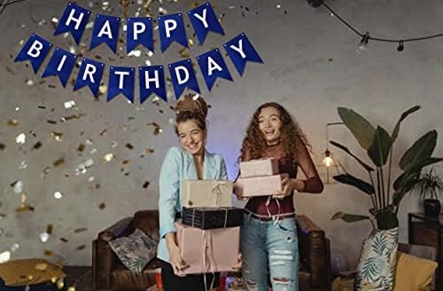 Blue Happy Birthday Banner DIY Decoration Flags