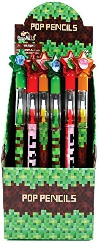 Tinymills 24 Pcs Pixel Miner Themed Pencils