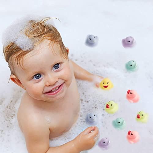 Haooryx 60Pcs Colorful Mini Rubber Ducks Set