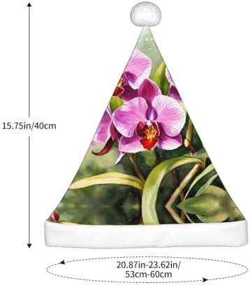 Orchid Print Christmas Santa Hat Plush for Adult