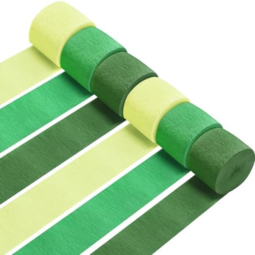Green Streamers Party Decorations 6 Rolls Crepe Paper