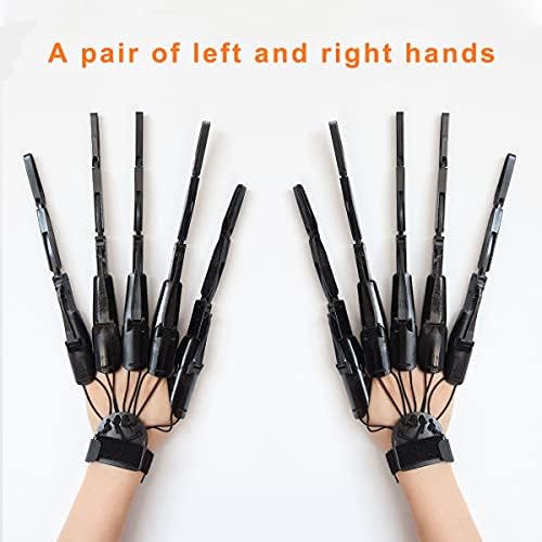 Halloween Gloves Skull Fingers Articulated Devil Claws Cosplay Ghost Hands Black