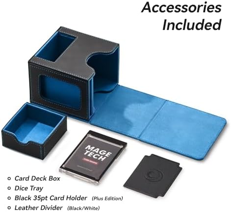 Mage Tech Card Deck Box for MTG Commander - Black Blue