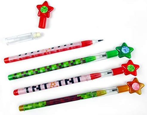 Tinymills 24 Pcs Pixel Miner Themed Pencils