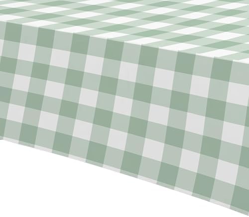 Sage Green Gingham Tablecloth 3 Pack for Birthday and Baby Shower