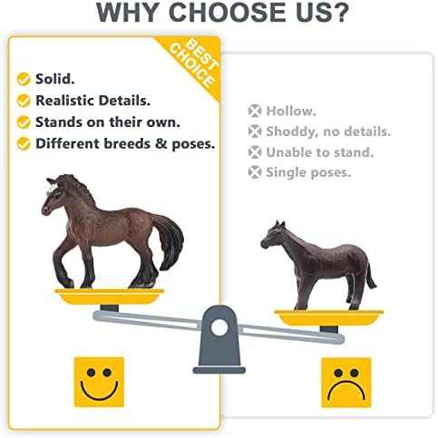 18 Pcs Plastic Realistic Pony Horse Toy Figures Set