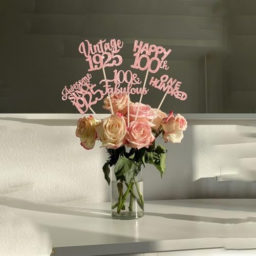15PCS Rose Gold Birthday Centerpiece Sticks