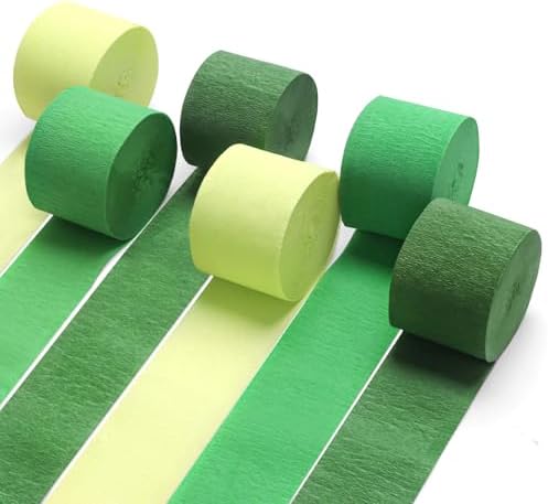 Green Streamers Party Decorations 6 Rolls Crepe Paper