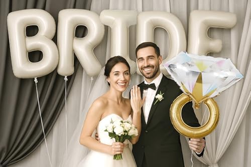 PartyForever 2 Gold Glitter Bachelorette Balloons Kit
