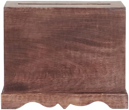 Wedding Card Box with Slit and Lock - Walnut