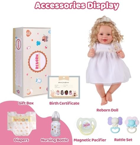 BABESIDE Lifelike 20 Inch Newborn Baby Doll Blond Girl