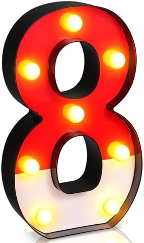 Mudder LED Cartoon Glowing Numbers Party Decorations