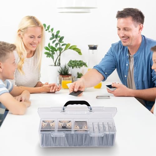 JEPISADI Trading Card Storage Box with 18 Independent Compartments