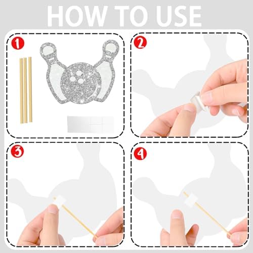 Bowling Party Centerpiece Sticks 16PCS Glitter Decorations