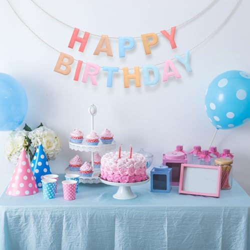 Felt Happy Birthday Garland Rainbow Banner Reusable Party Decor