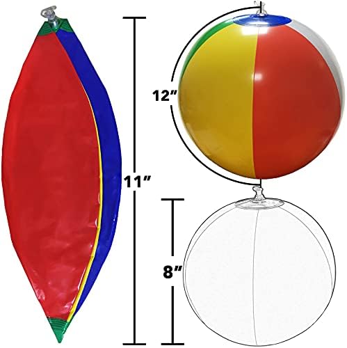 SYZ 12 Inflatable Beach Balls 12 Pack Rainbow