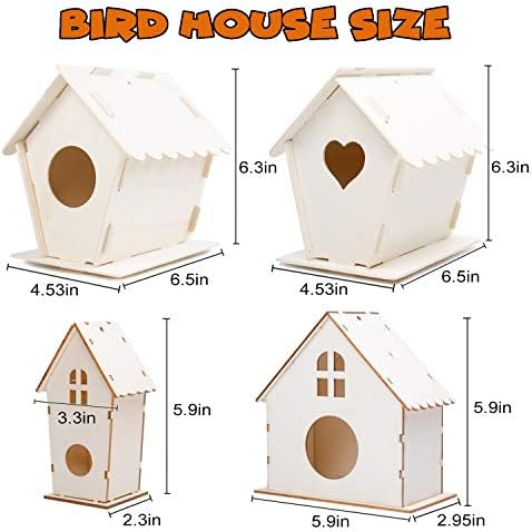 Hapray 4 Pack Bird House Crafts for Kids Ages 5-12