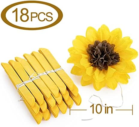MISU Yellow Tissue Pom Poms Sunflowers for Party Decorations