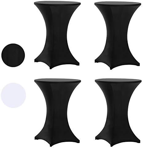 Tinas 4 Pack 32x43 Inch Highboy Spandex Table Cover Black