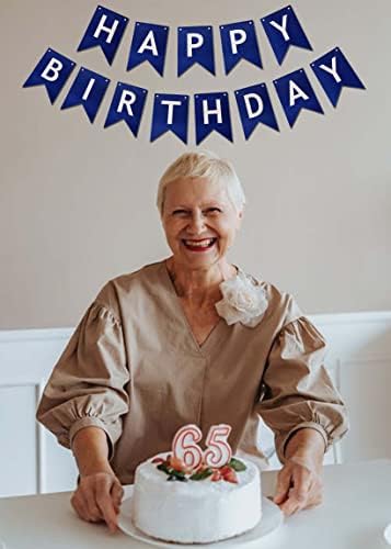 Blue Happy Birthday Banner DIY Decoration Flags