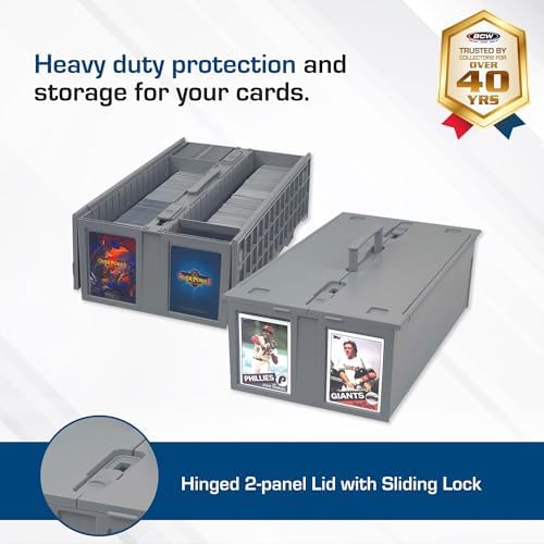 BCW Collectible Card Bin - Single Gray Holds 1600 Cards