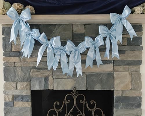 Blue Bow Garland Banner for Bachelorette Party Decor