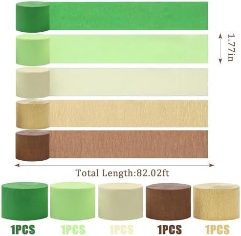 5 Rolls Crepe Paper Streamers for Party Decorations