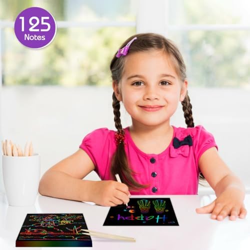 ZMLM Rainbow Scratch Art Papers with Styluses for Kids and Teens