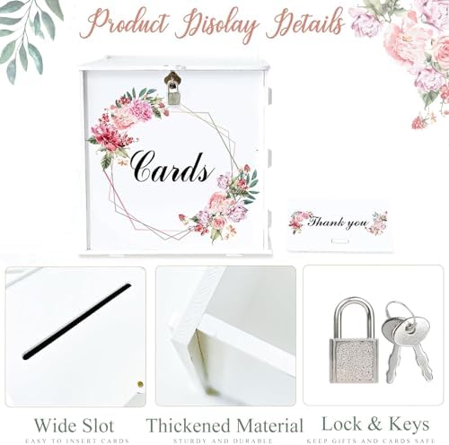White Wedding Card Box with Lock for Events
