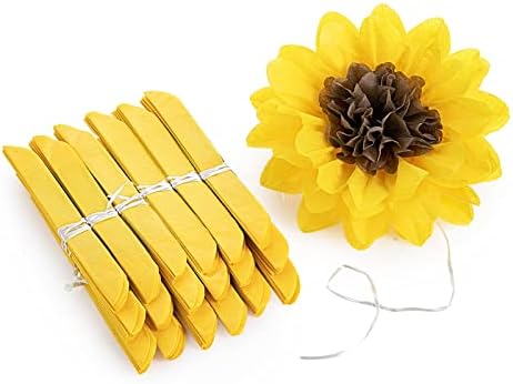 MISU Yellow Tissue Pom Poms Sunflowers for Party Decorations