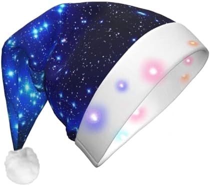 Galaxy Stars Print LED Christmas Hat for Parties and Festive Events