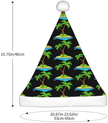 3D Palm Tree Christmas Santa Hat Plush Funny Adult Headwear