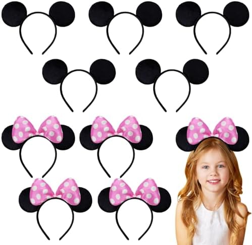 Septo 10 Pack Mouse Ears Headbands Party Decor