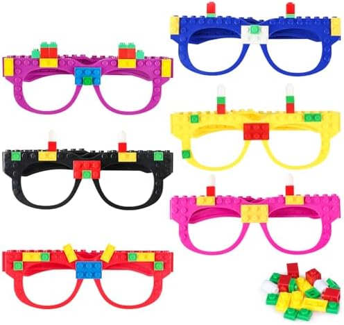 6 Pcs DIY Building Bricks Glasses for Kids