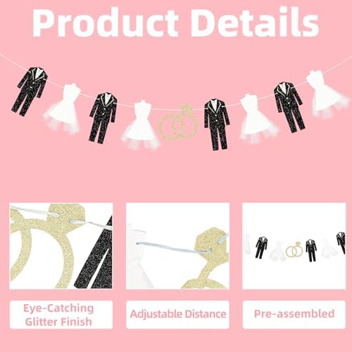 Tedercle Wedding Dress Garland Banner Set