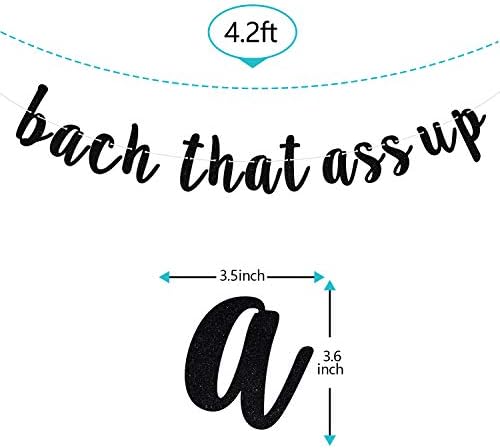 Bach That Ass Up Bachelorette Banner Black Glitter