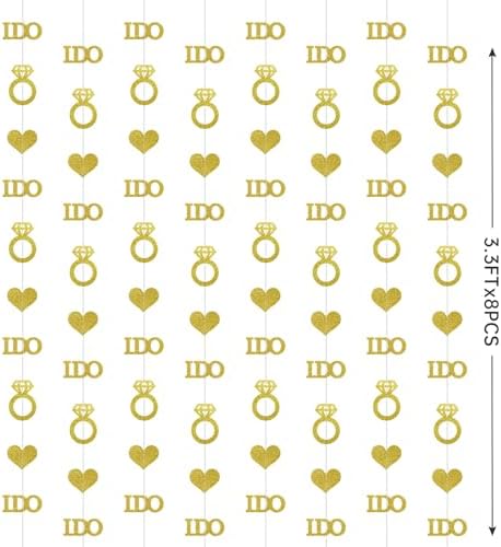 Gold Wedding Engagement Party Decorations Banner Streamers