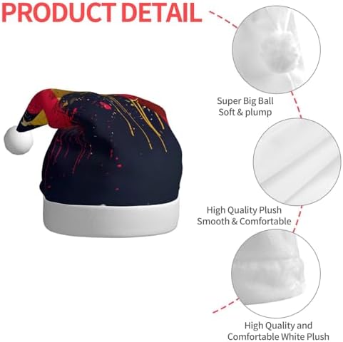 Venezuela Flag Print Christmas Santa Hat Plush for Adults