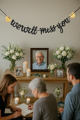 We Will Miss You Banner for Retirement Party Decorations