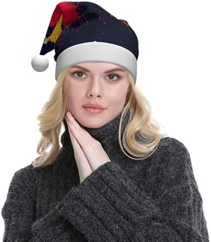 Venezuela Flag Print Christmas Santa Hat Plush for Adults