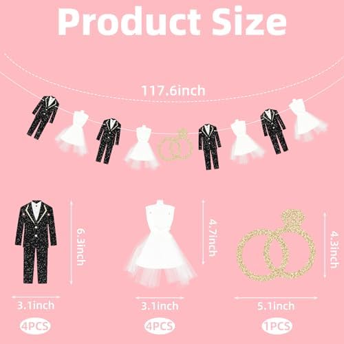 Tedercle Wedding Dress Garland Banner Set